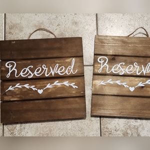 Reserved sign for wedding
